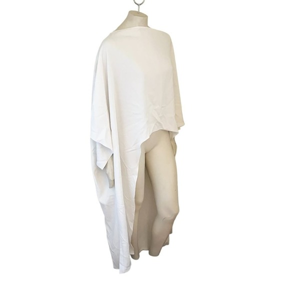 Zara White Asymmetrical Blouse with Flowing Design - Picture 9 of 13